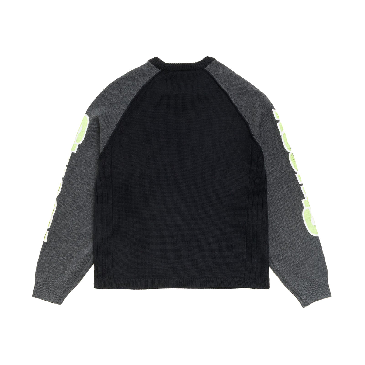 Two Tone Raglan Sweater - Black