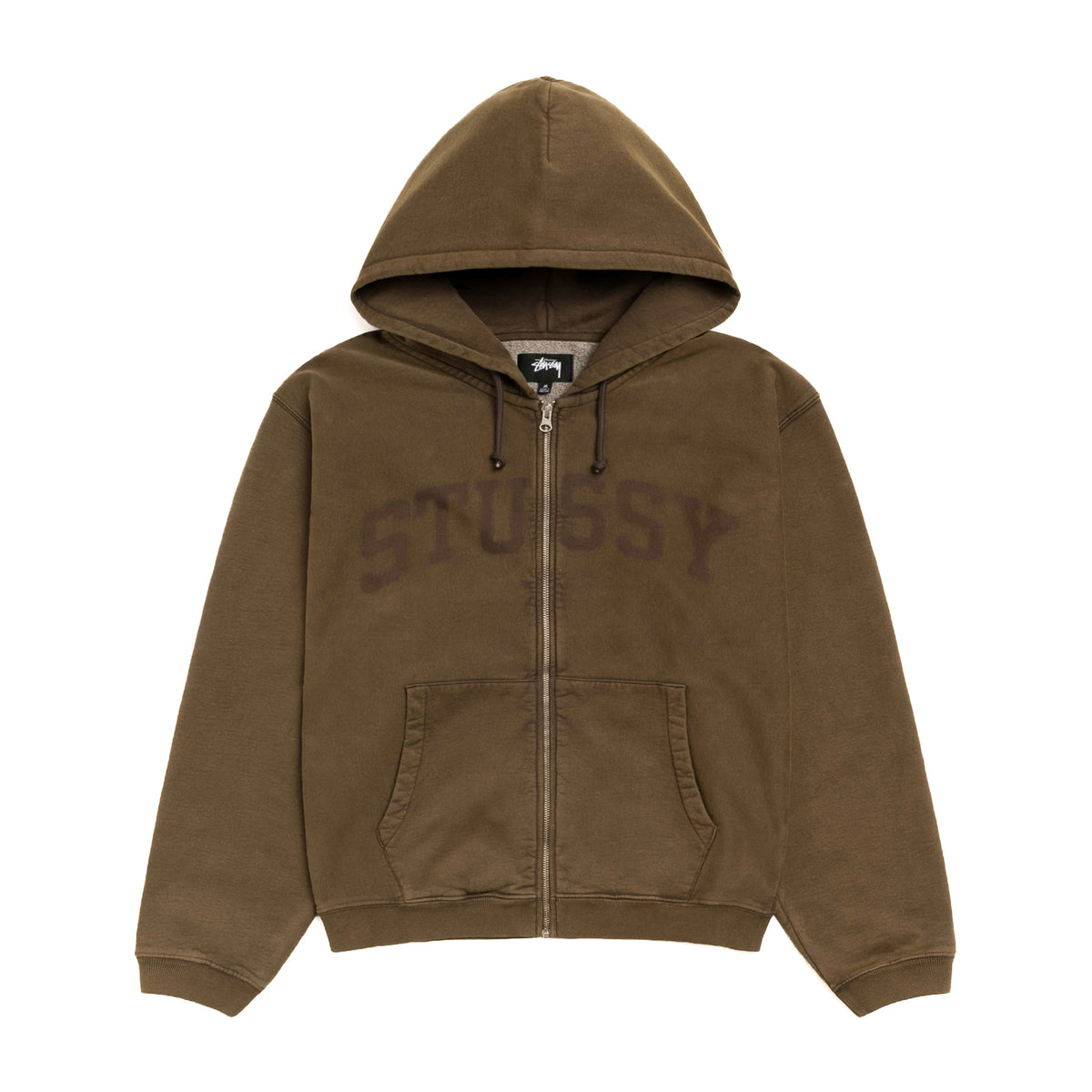 Faded Graphic Zip Hoodie - Olive
