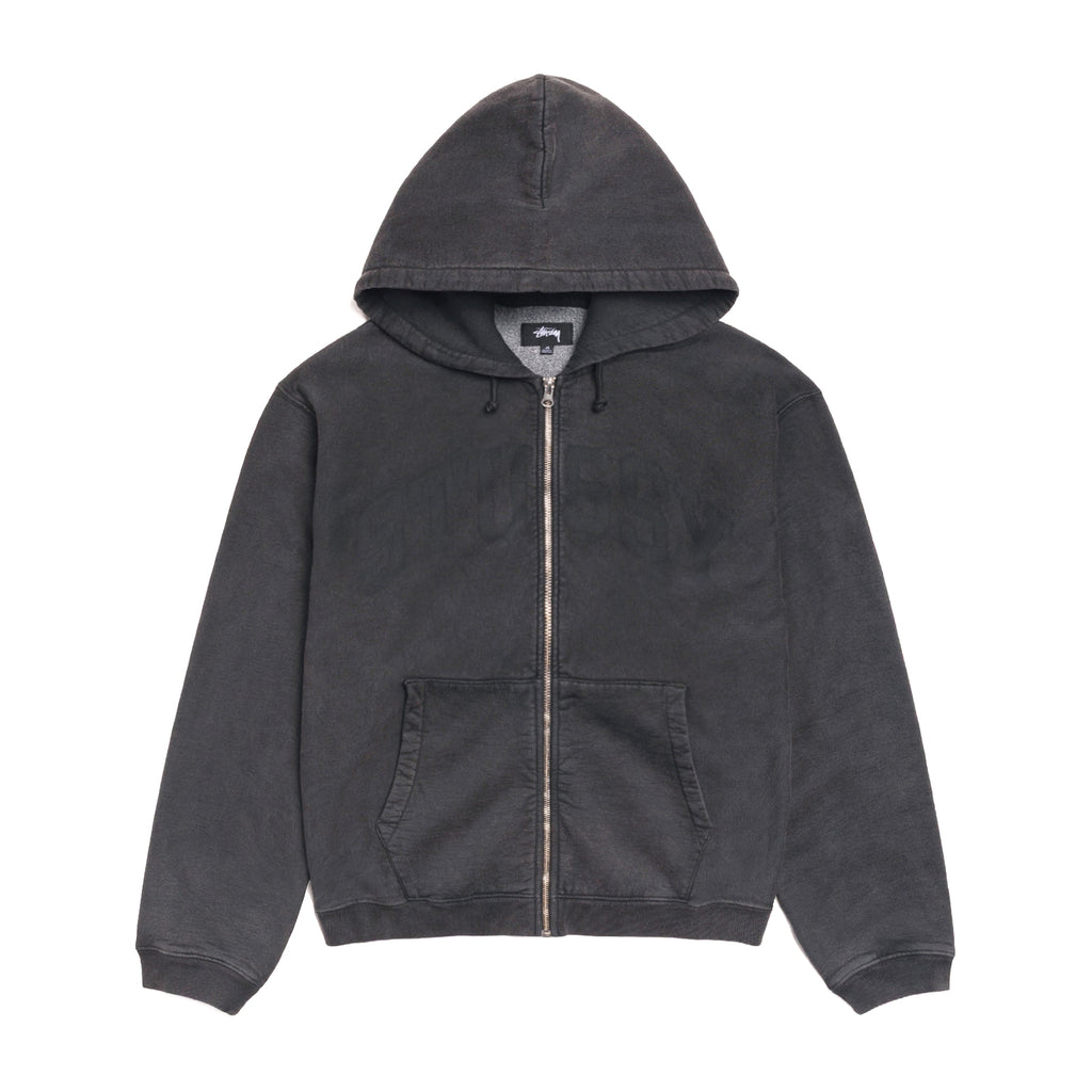 Faded Graphic Zip Hoodie - Washed Black