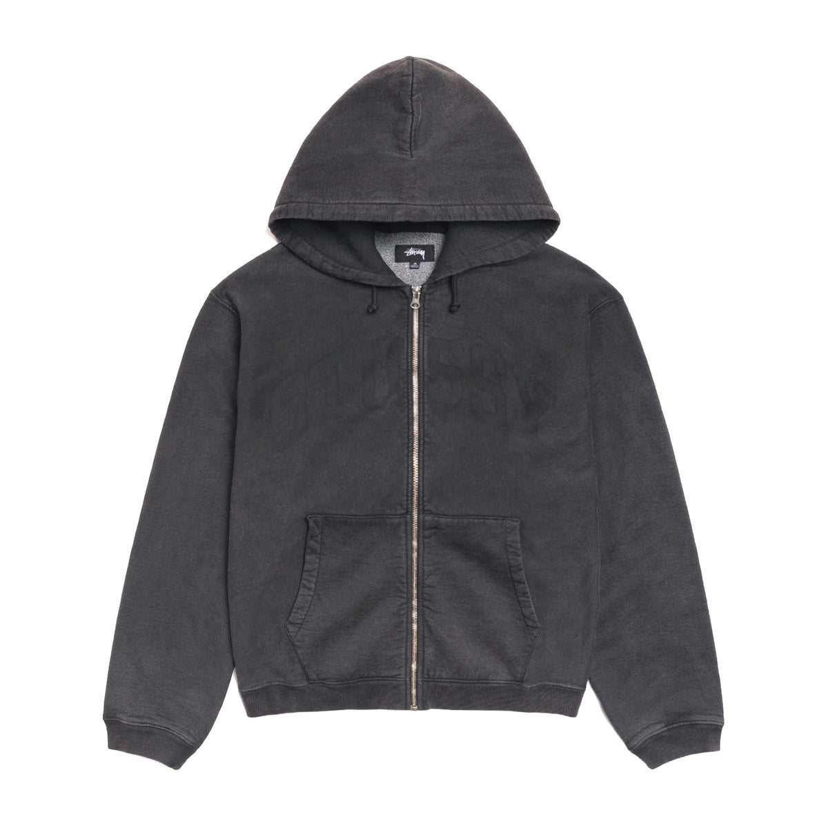 Faded Graphic Zip Hoodie - Washed Black