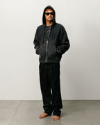 Faded Graphic Zip Hoodie - Washed Black