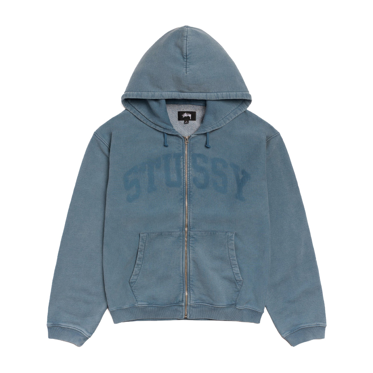 Faded Graphic Zip Hoodie - Washed Navy