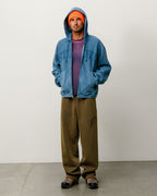 Faded Graphic Zip Hoodie - Washed Navy