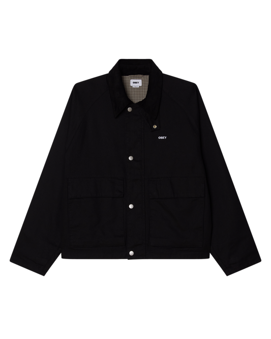 Obey Caden Work Jacket - Black Faded Wash