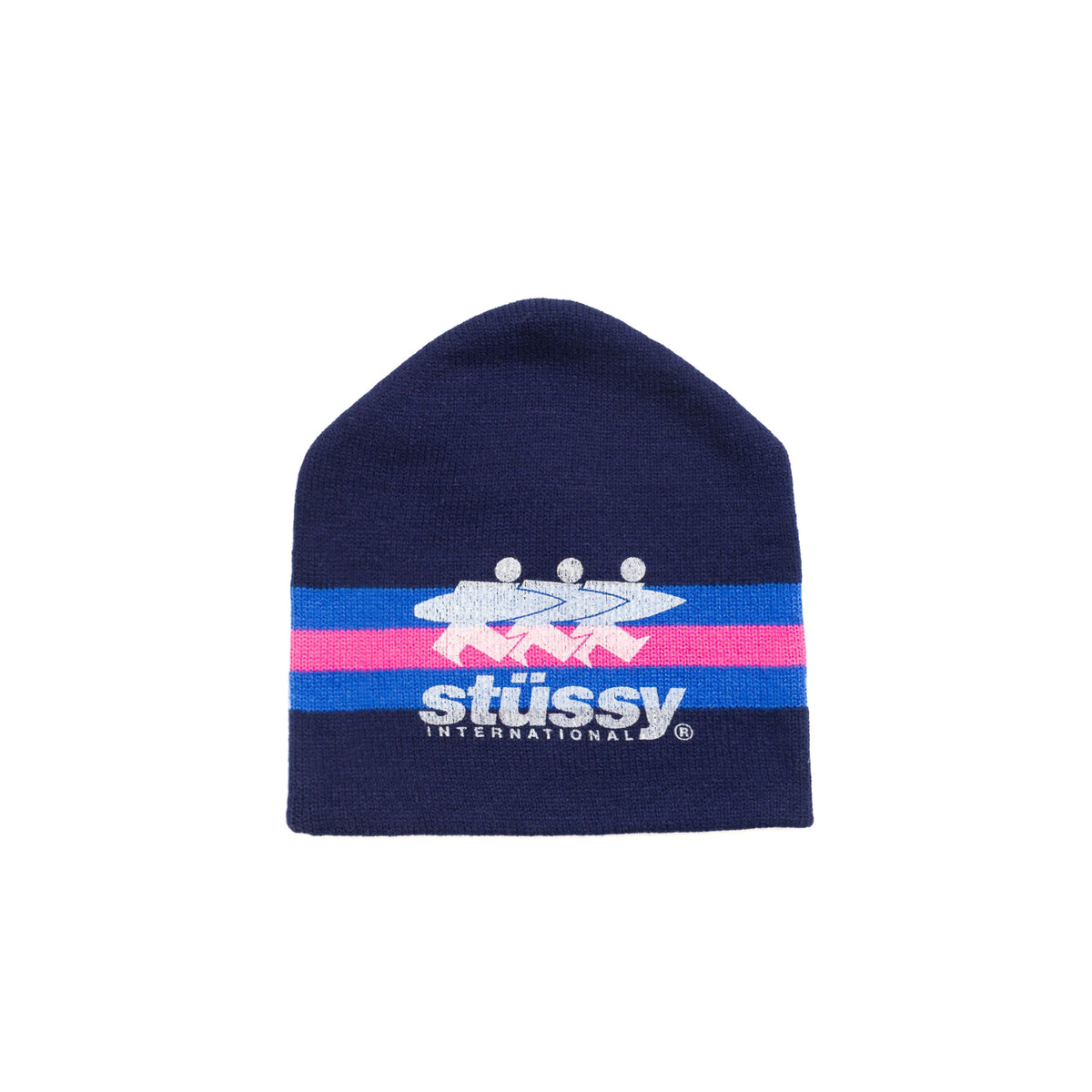 Stripe Ski Beanie - Navy