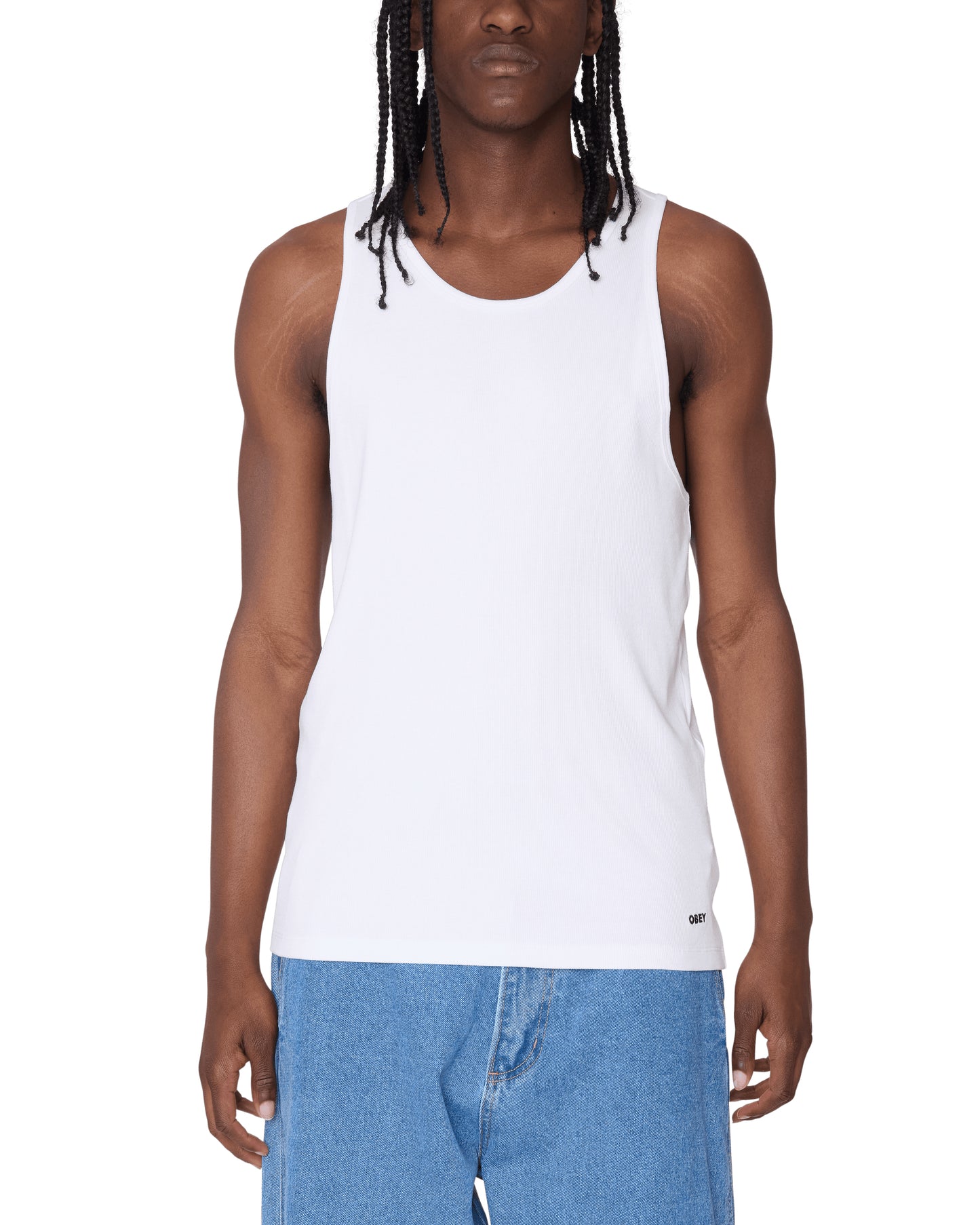 Standard Rib Tank Top - White