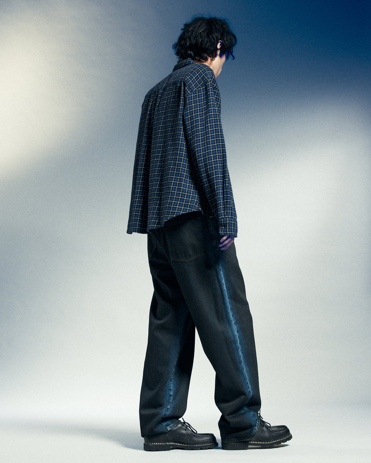 Classic Baggy Spray Denim Jeans - Indigo Spray