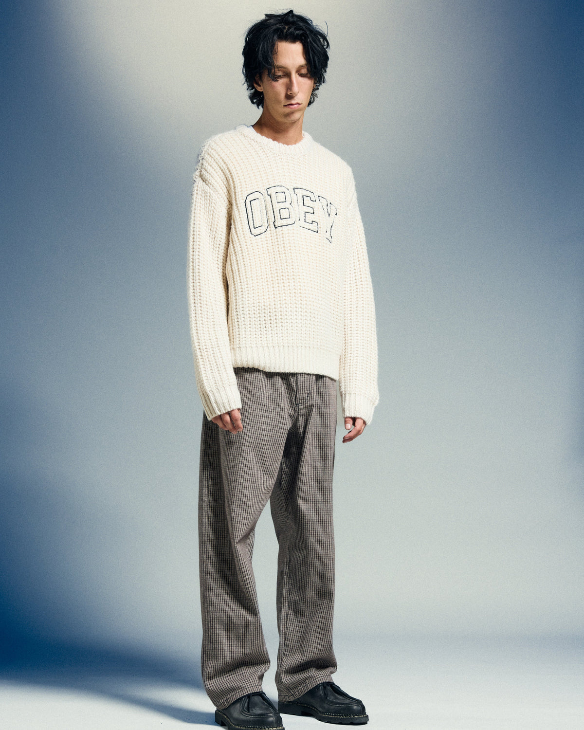 Classic Baggy Plaid Denim - Black Multi