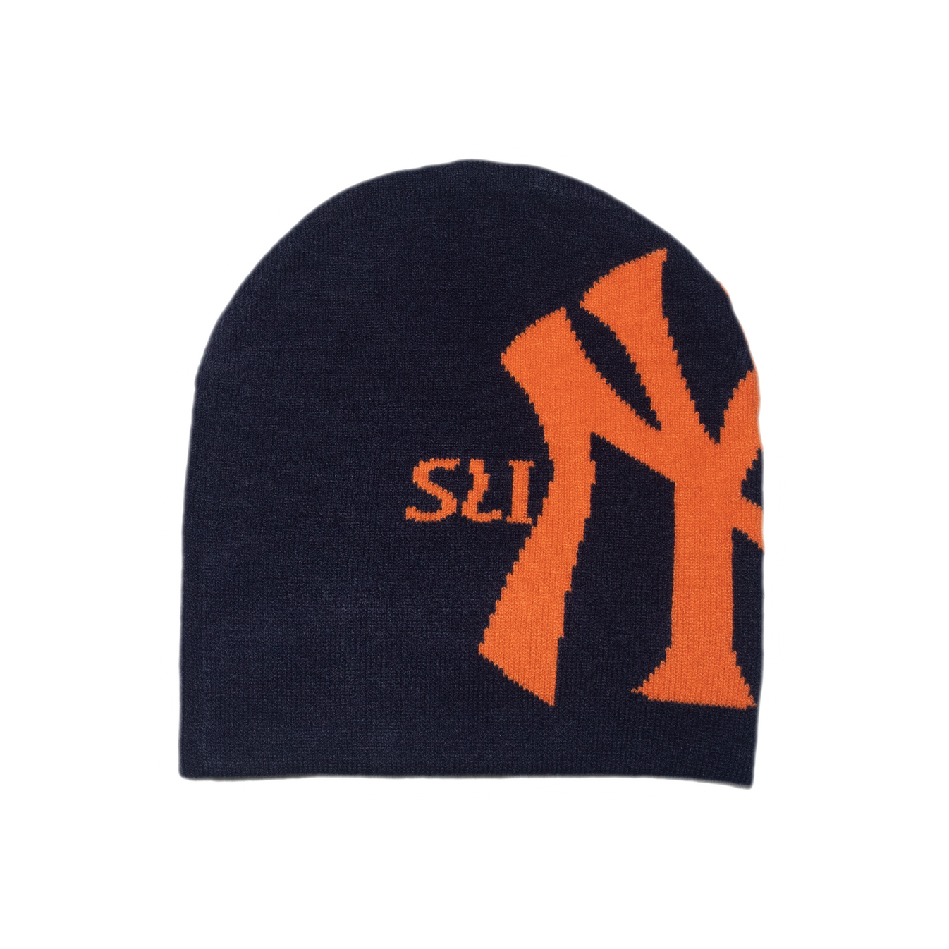 NY Reversible Skull Beanie - Navy / Black