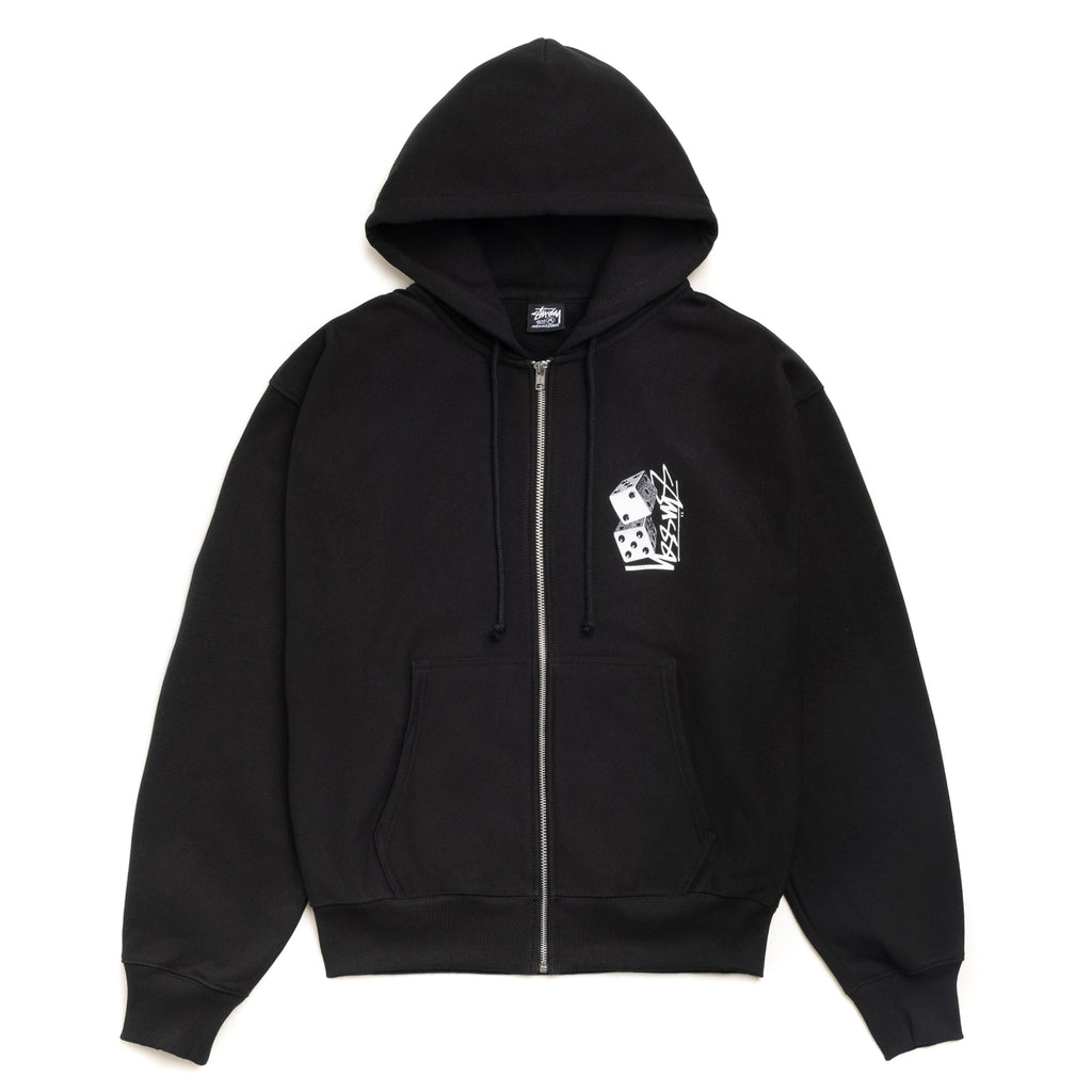 Tall Dice Zip Hood - Black