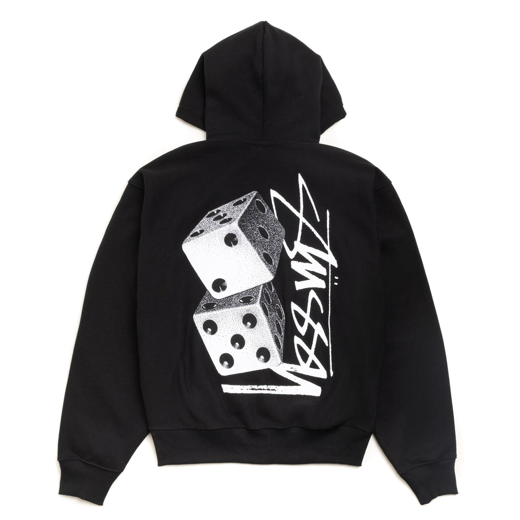 Tall Dice Zip Hood - Black