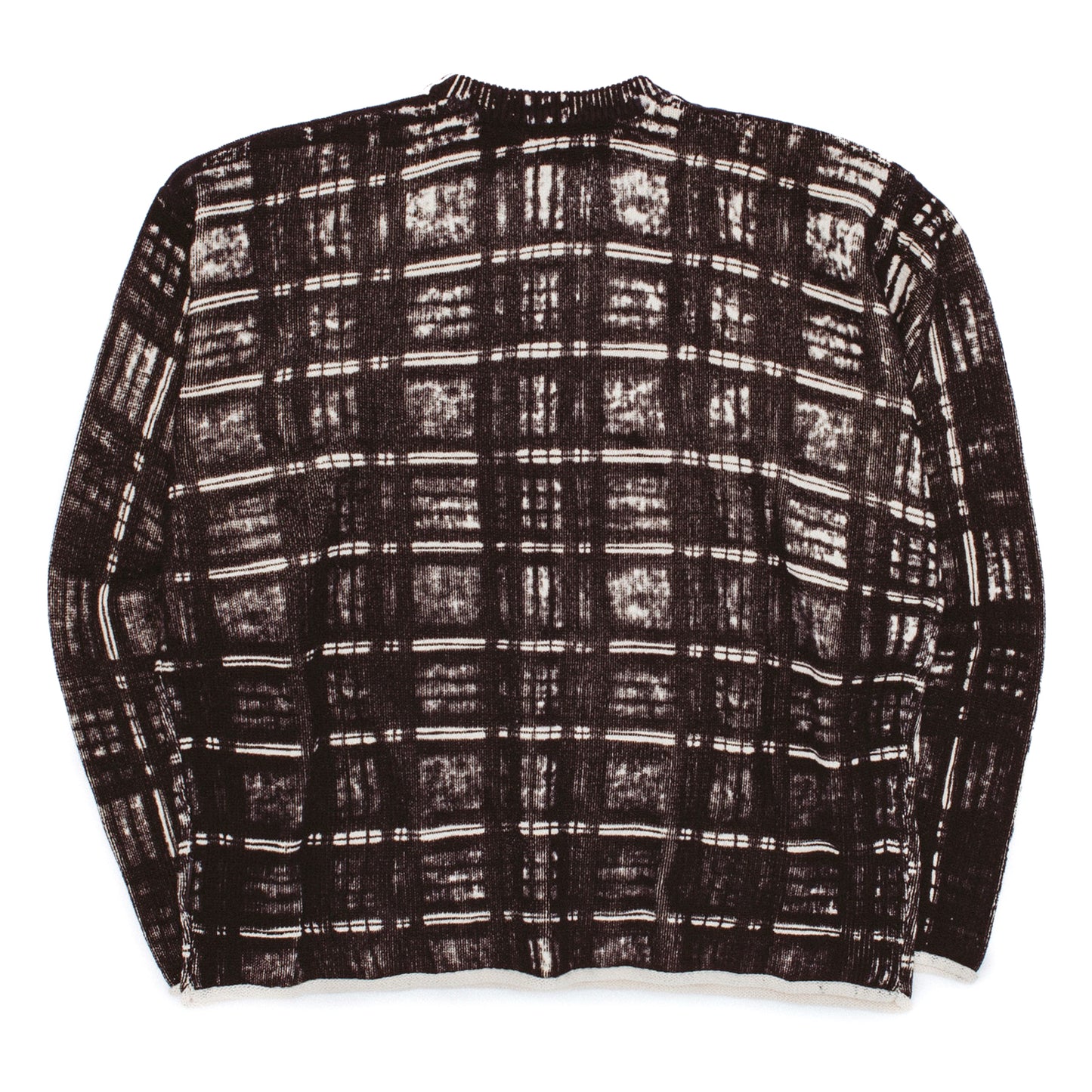 Printed Plaid Sweater - Black / Plaid