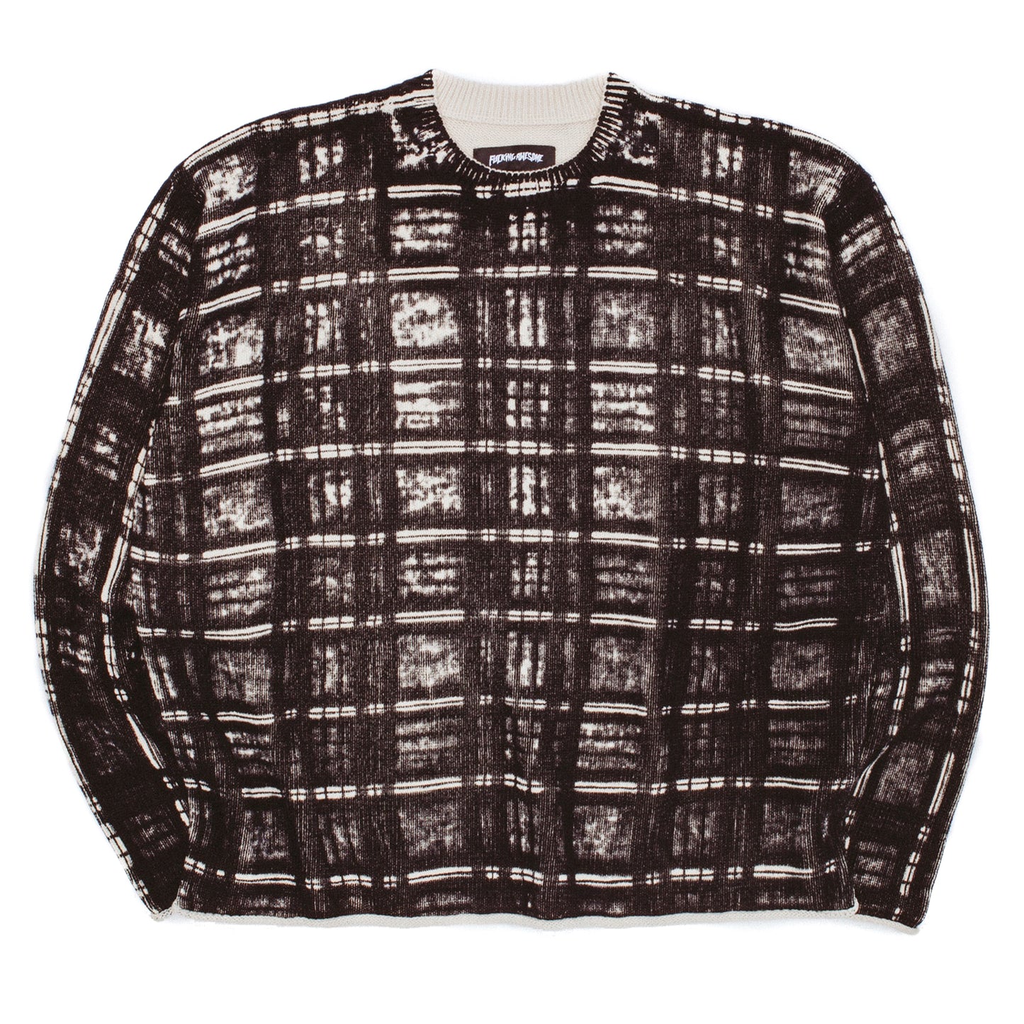 Printed Plaid Sweater - Black / Plaid