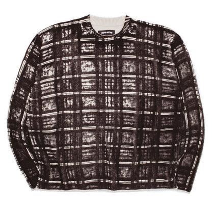 Printed Plaid Sweater - Black / Plaid