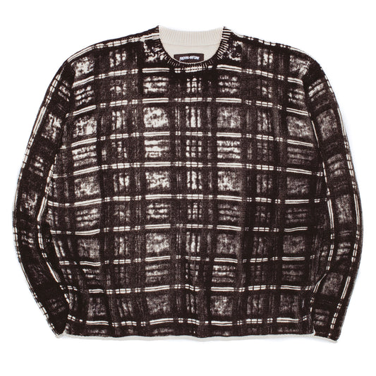 Printed Plaid Sweater - Black / Plaid