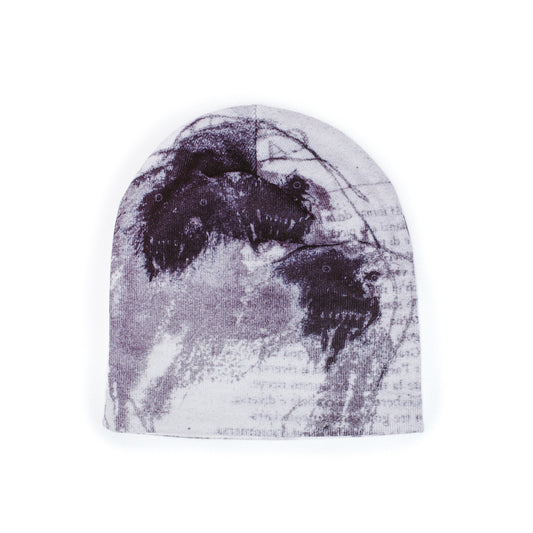Cerberus Skully Beanie - Black / White