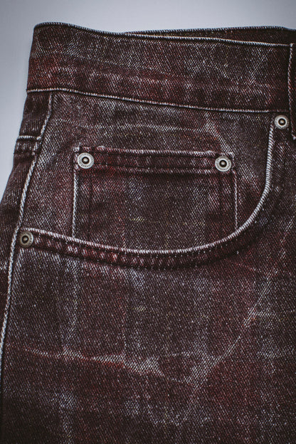 Miller Plaid Denim Short - Red Plaid