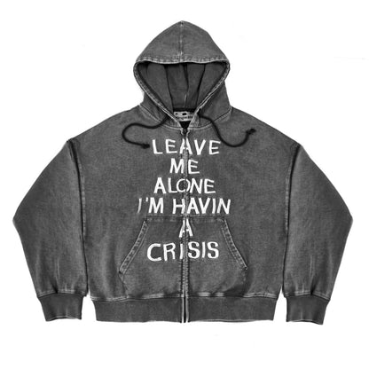 Crisis Zip Up Hoodie - Acid Black