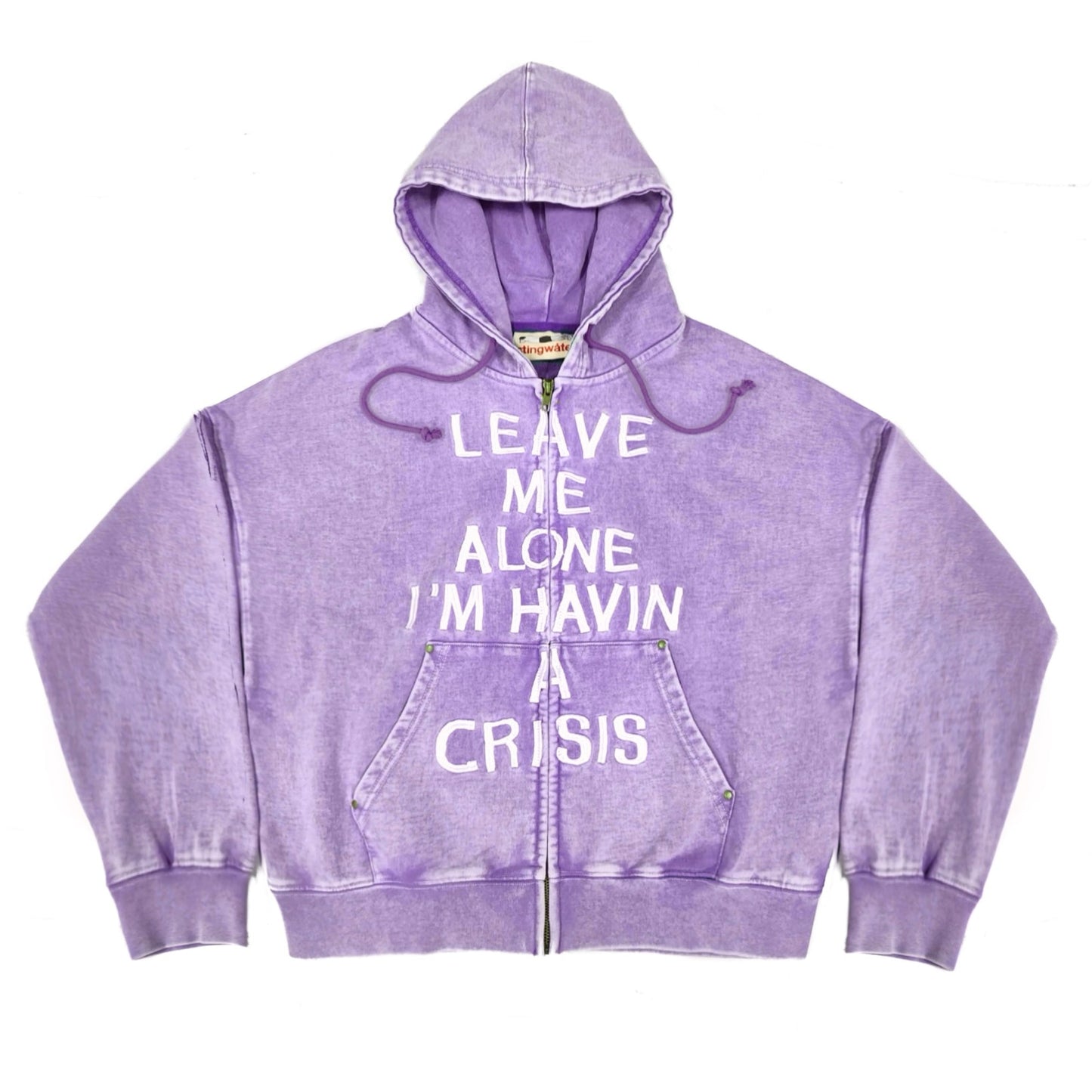 Crisis Zip Up Hoodie - Acid Purple