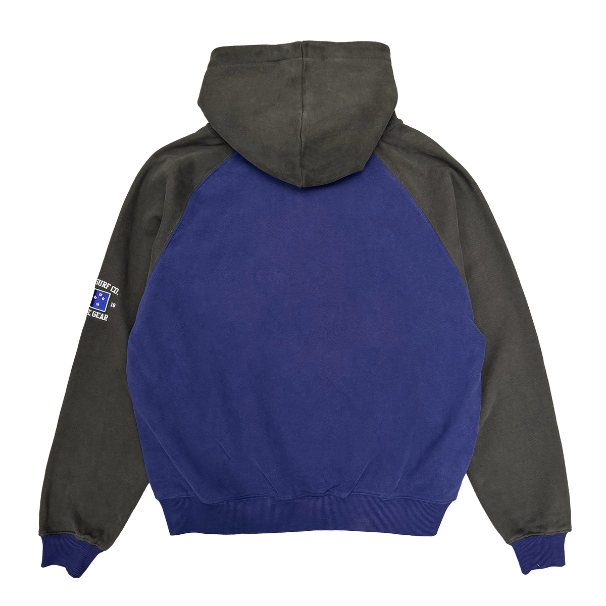 Jersey Raglan Zip Up Hoodie - Navy
