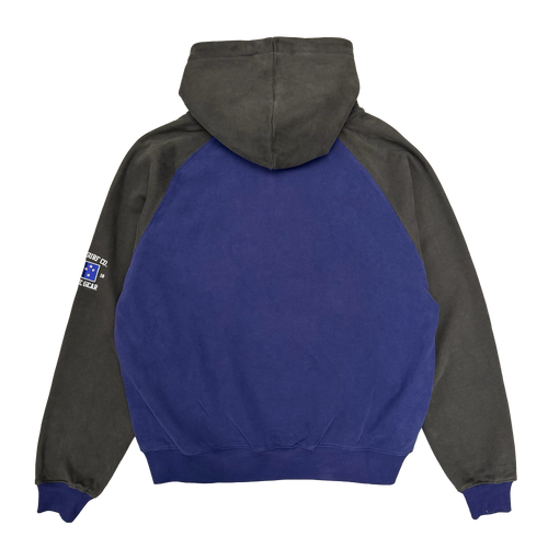 Jersey Raglan Zip Up Hoodie - Navy