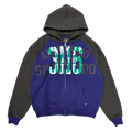 Jersey Raglan Zip Up Hoodie - Navy