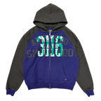 Jersey Raglan Zip Up Hoodie - Navy