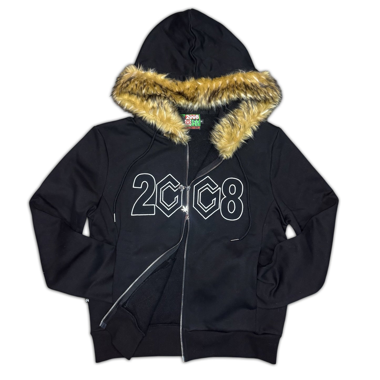 Fur 8 Cube Zip Up Hoodie - Black