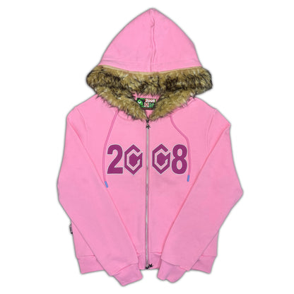 Fur 8 Cube Zip Up Hoodie - Pink