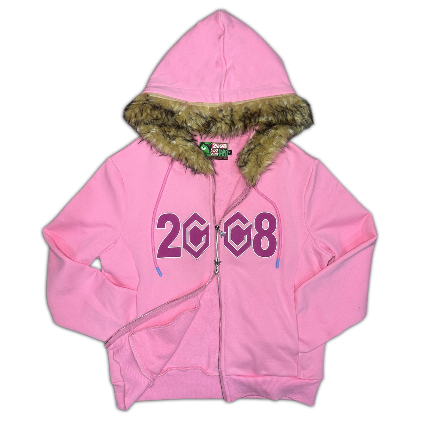 Fur 8 Cube Zip Up Hoodie - Pink