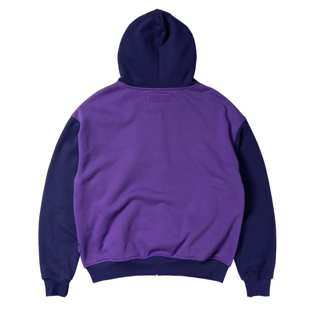 Human Applique Zip Hoodie - Purple