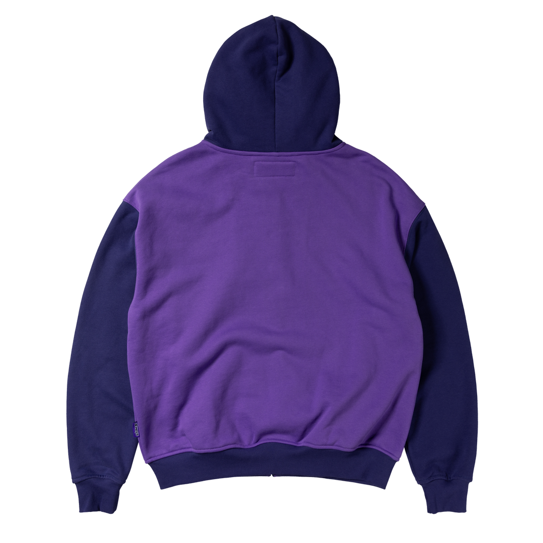 Human Applique Zip Hoodie - Purple