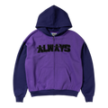 Human Applique Zip Hoodie - Purple
