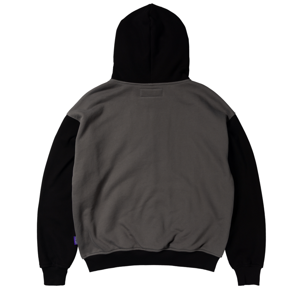 Human Applique Zip Hoodie - Black