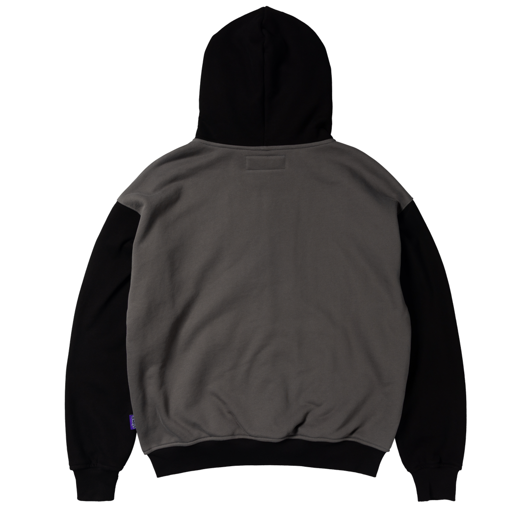 Human Applique Zip Hoodie - Black