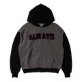 Human Applique Zip Hoodie - Black