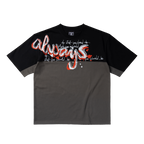 Waza Panelled Tee - Grey / Black