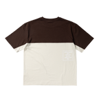Waza Panelled Tee - Cream / Brown