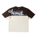 Waza Panelled Tee - Cream / Brown