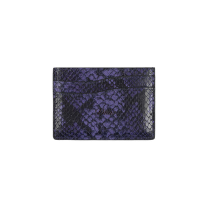 Embossed Leather Cardholder - Purple Snake