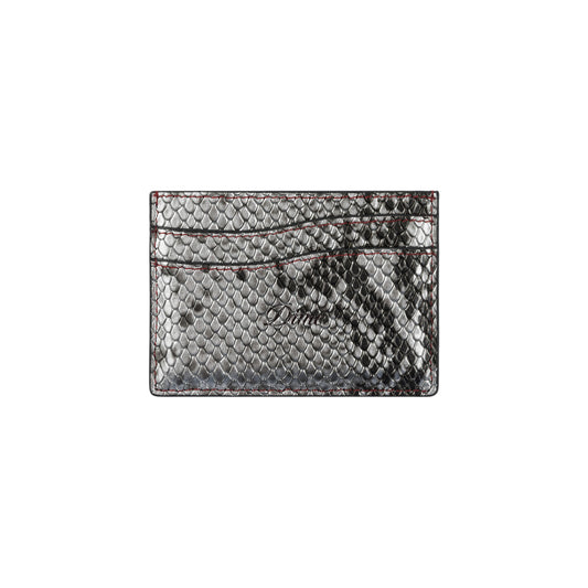 Embossed Leather Cardholder - Silver Snake