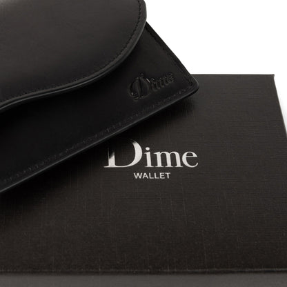 Chain Leather Wallet - Black