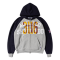 Jersey Raglan Zip Up Hoodie - Heather Grey