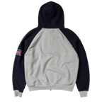 Jersey Raglan Zip Up Hoodie - Heather Grey