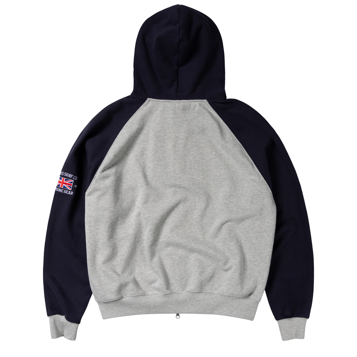Jersey Raglan Zip Up Hoodie - Heather Grey