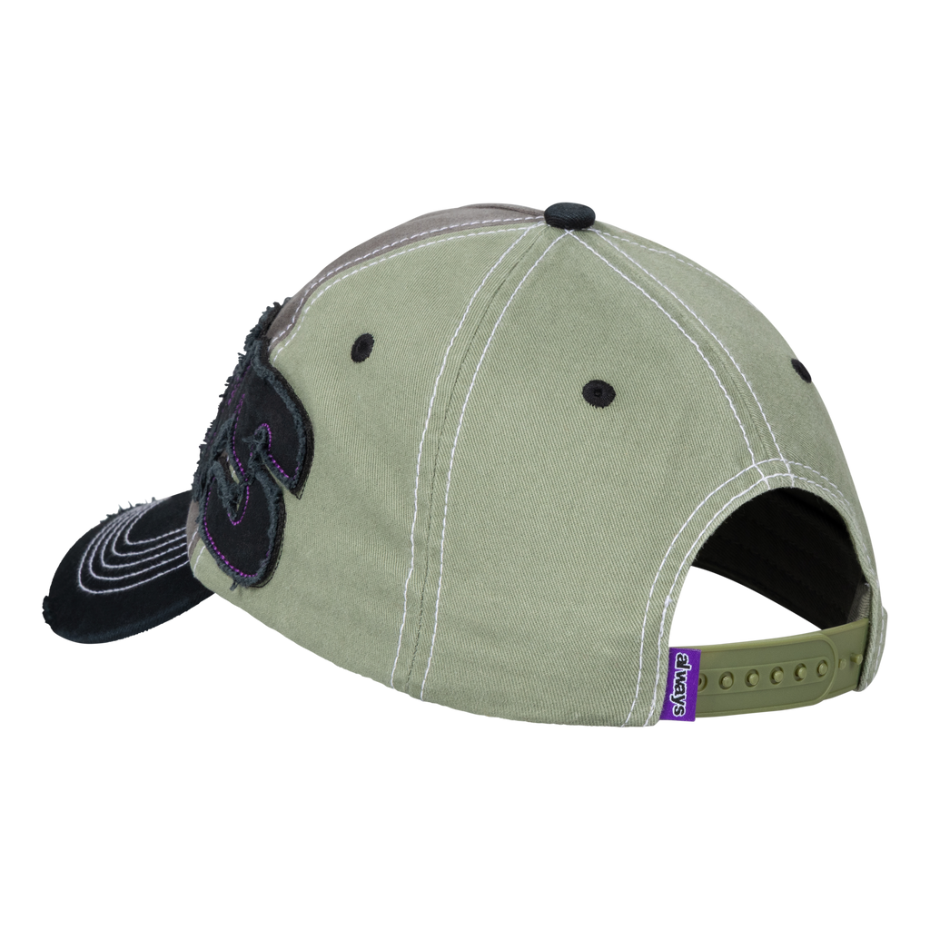 5 Panel Human Logo Cap - Sage / Grey / Black