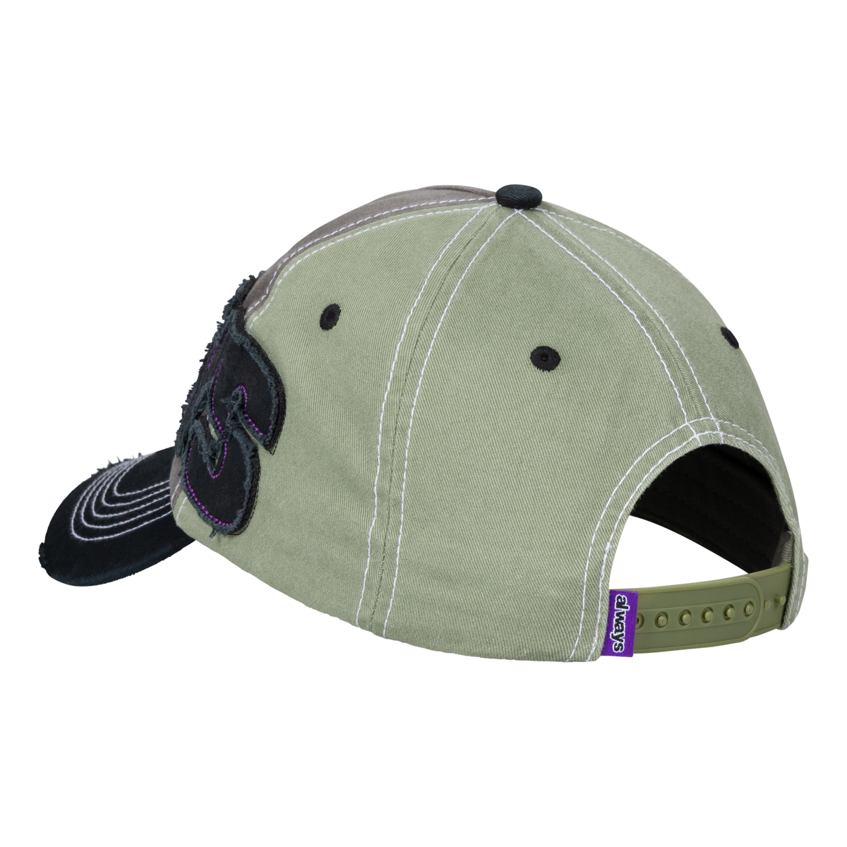 5 Panel Human Logo Cap - Sage / Grey / Black
