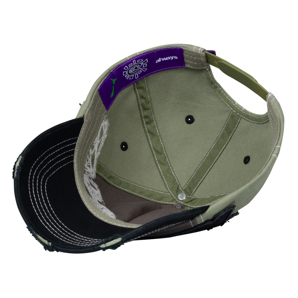 5 Panel Human Logo Cap - Sage / Grey / Black
