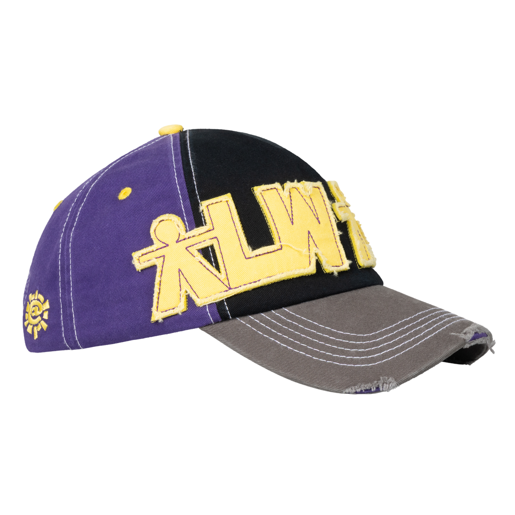5 Panel Human Logo Cap - Purple / Black / Yellow