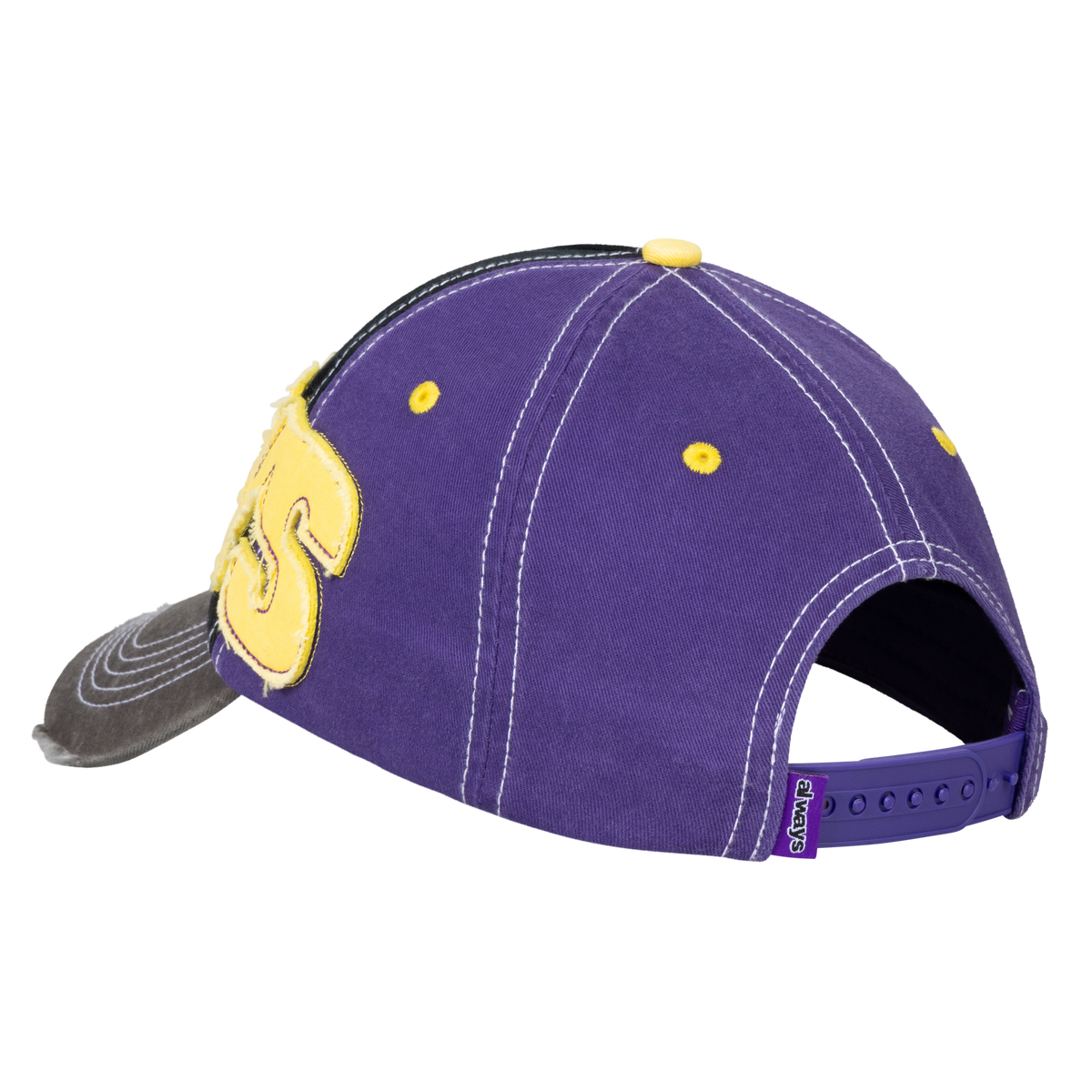 5 Panel Human Logo Cap - Purple / Black / Yellow